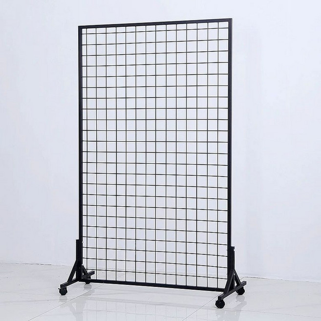 전시망 철망 네트망 매쉬 이동식 파티션 바퀴달린 휀스, 1개, 블랙 160x100