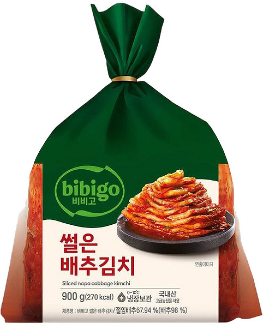[냉장] CJ 비비고 썰은배추김치, 900g, 3개