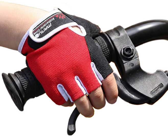 마누스 어린이 항균 자전거 반장갑 인라인 킥보드 스케이트보드 보호장갑, 레드, 1개