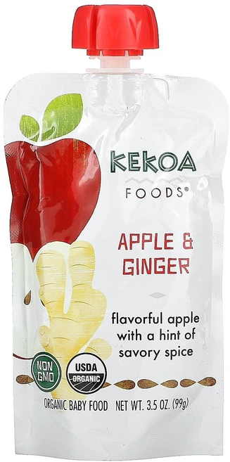 Kekoa 유기농 베이비 푸드 사과 및 생강 99g(3.5oz) Kekoa (케코아), Kekoa, 유기농 베이비 푸드, 사과 및 생강, 99, 99g, 1개 - 쿠팡