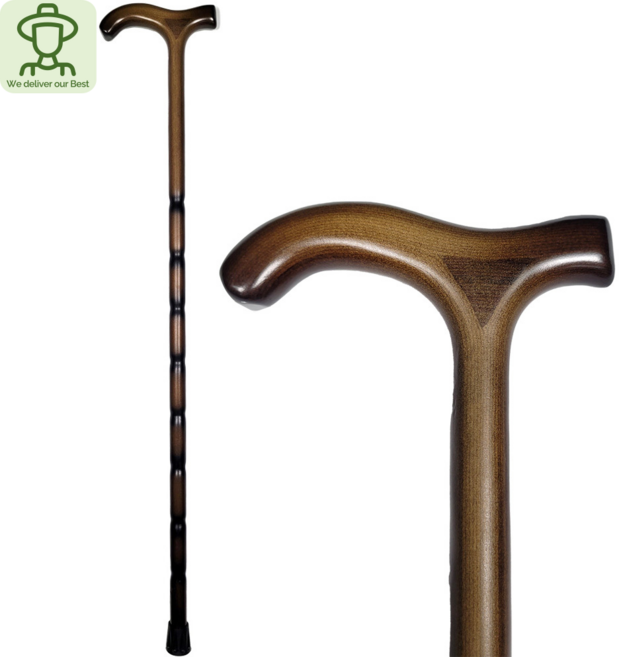 [GMD]어르신용 고급 원목 나무 지팡이 남성용 여성용, 1개, 투톤 계지목