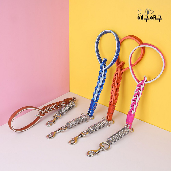 애구애구 강아지 대형견 산책 훈련용 숏 리드줄, 1개