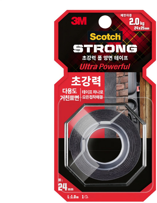 스카치 초강력 다용도 폼 양면테이프 거친 표면용, 1개