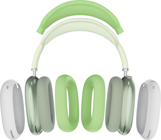 가꼬싶다 에어팟 맥스 올인원 케이스 세트, 17번 화이트/그린/그린