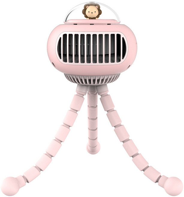 MYH 문어발 집게형 날개없는 유모차선풍기, 핑크색, 고급 배급핑크