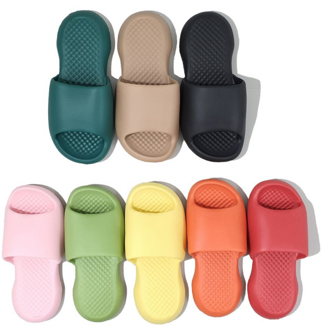 EVA 쿠션 슬리퍼 마카롱 구름 층간소음 미끄럼방지 임산부 조리원 실내화, 연두, 1개