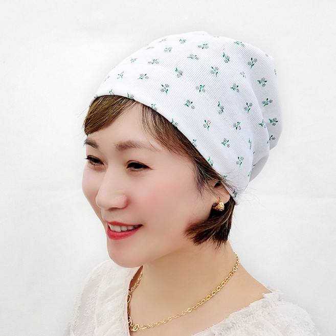 면비니 두건 반다나 항암 중년여성 사계절 실내 꽃 모자