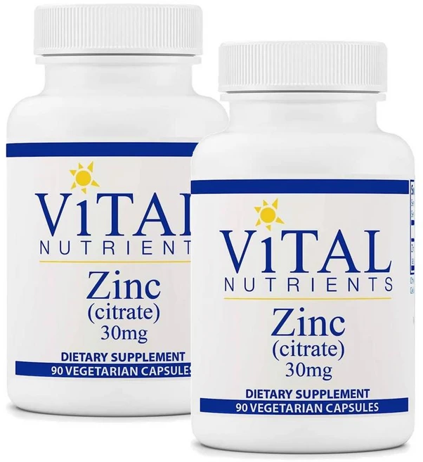 바이탈 뉴트리언츠 아연 시트레이트 30mg 캡슐 Vital Nutrients Zinc Citrate, 2개, 90정 - 쿠팡