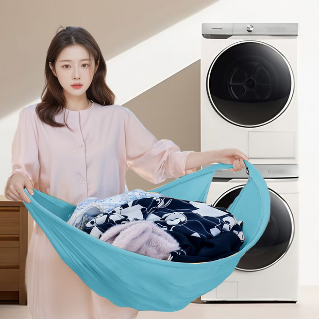 딜러버 이지런드리 런드리버킷 세탁바구니 빨래바구니, 1개, 라이트퍼플