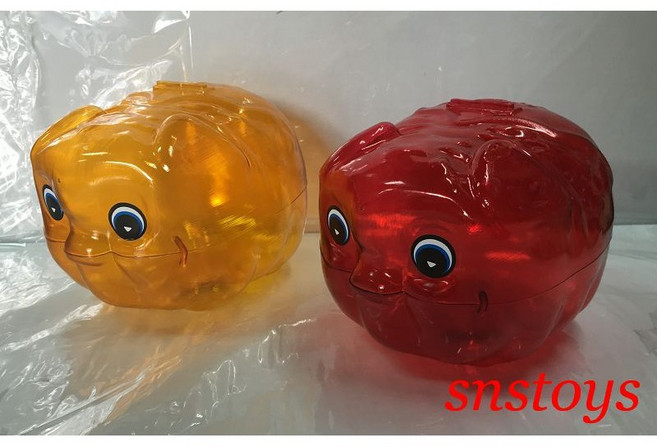 sns 古早味 懷舊童玩 透明小豬公存錢筒 中型 17x11cm 顏色隨機, 1個