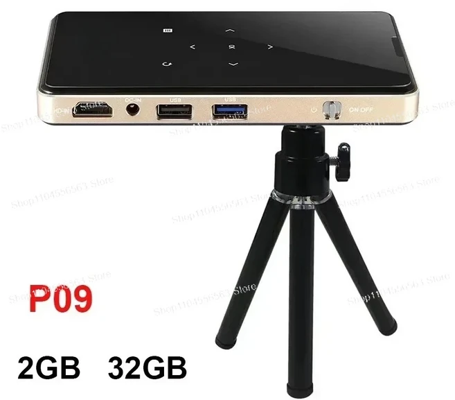 휴대용 시네마를 2GB+32GB의 포켓 안드로이드 9.0 미니 프로젝터, 01 2GB 32GB Gold