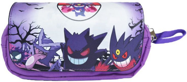 Pokémon 寶可夢耿鬼造型翻蓋筆袋, 1個, 紫色耿鬼筆袋