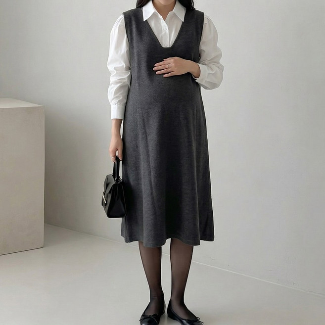 [당일출고] 수엠W 백화점 퀄리티 임산부 하객룩 원피스 레이어드 벗꽃 데이트 하객원피스 B083 모던레이어드원피스