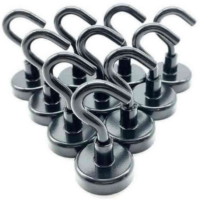 라온지니 자석 후크 마스크 걸이 16mm 현관문자석모자걸이 현관문자석고리 강력자석고리, 2자석훅16mm-흰색10p