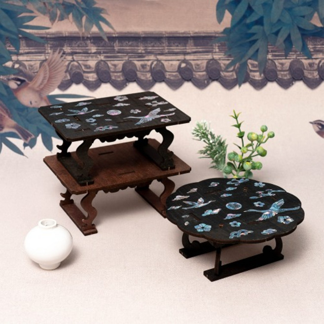 민화샵 [우리나라] 전통 자개 소반 공예 / 2종, 1개, 책상반