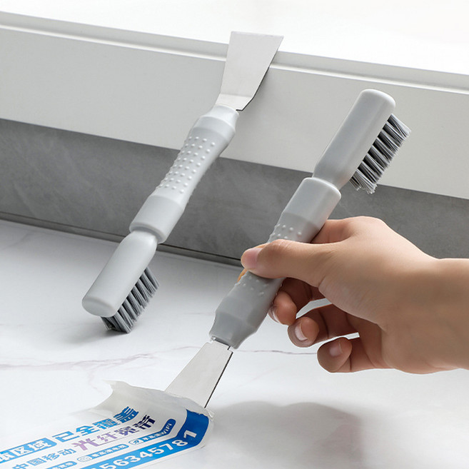 이지몰 이중 브러쉬 스크래퍼 다용도 청소툴, 1개, 그레이