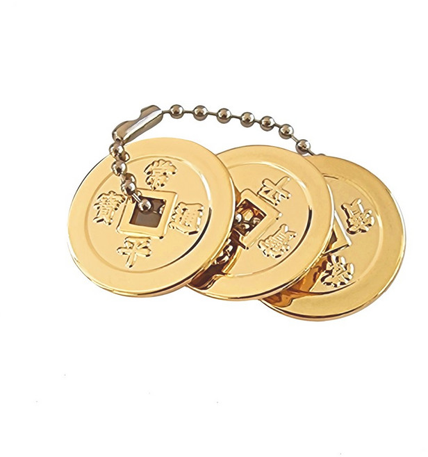 대박 GOLD [상평통보 당백전] 엽전 3냥 꾸러미 행운의 황금동전 일상의 평화와 행복을 위한 마스코트, 1세트, 골드