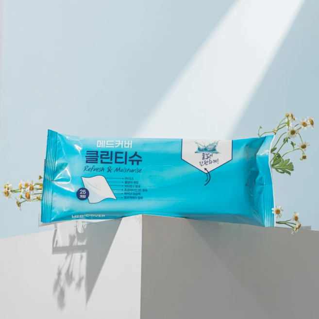 메드커버 샴푸 캡 바디 샤워티슈 물티슈 노린스 물없는 샴푸 출산 임산부 선물 입원 간병인 준비물 캠핑 야외, 클린티슈 25매, 1개 - 쿠팡