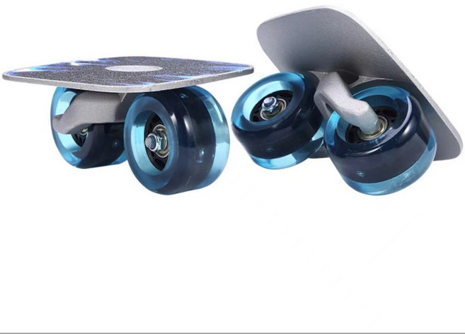 滑板 蛇板 雙龍板 飄移板 鋁合金板面 運動 休閒 平衡感, 藍火焰-藍輪【第二代】, 1個