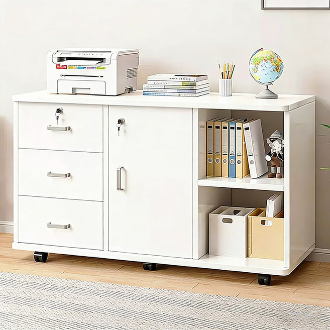 보코토 심플 서랍장 고급 수납장 이동식 캐비넷 수납, 화이트