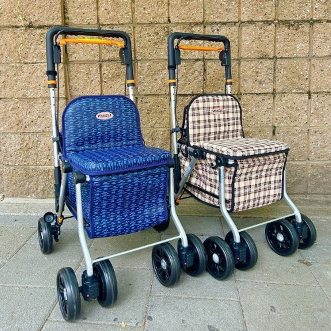 Newell 홈케어 보행보조차 F-707 노인 보행보조기 할머니 유모차 걸음보조기 보행기, 1개, 블루