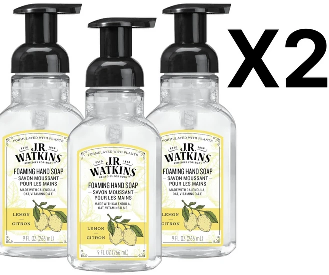 J.R. Watkins Foaming Hand Soap Lemon 제이왓킨스 포밍 핸드워시 레몬향, 6개, 266ml - 쿠팡