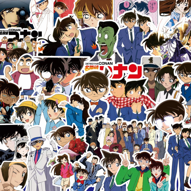 일본 애니 컬러 대용량 스티커 세트, 1세트, 명탐정코난