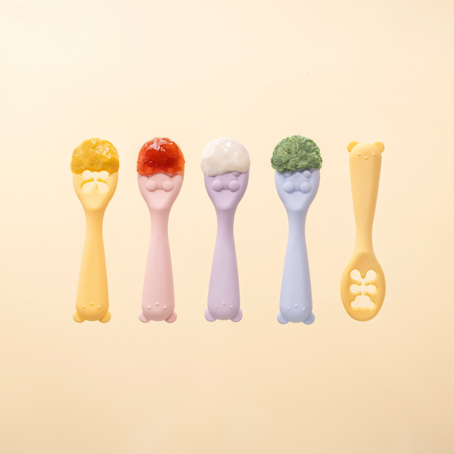 릴리브 빨아먹는 이유식 자기주도스푼 유아수저세트, 1세트, [옵션3] 허니+블루