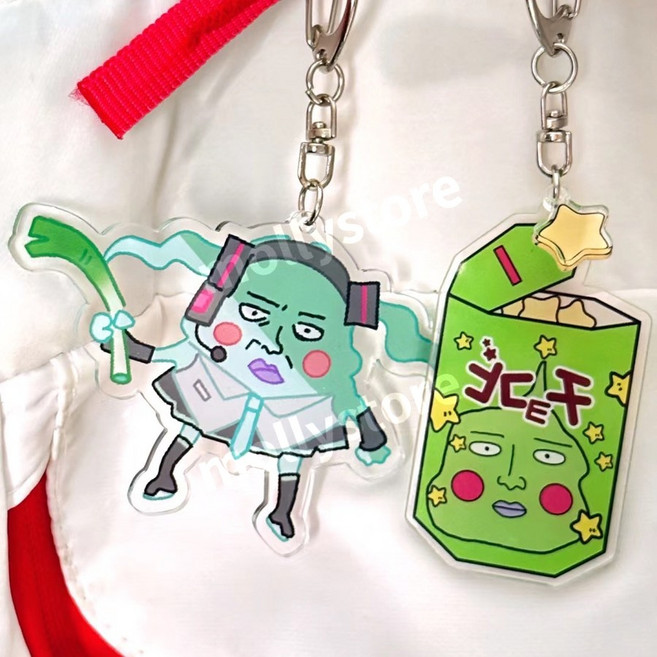 모브사이코 100 에쿠보 하츠네 미쿠 초코비 아크릴 키링 가방고리 백참 선물, 1개, 하츠네 + 초코비