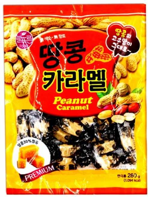 땅콩카라멜 280g 캔디 늘푸른식품 더식품 사탕 추잉, 1개