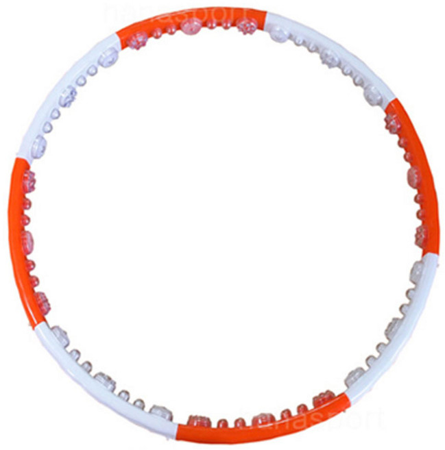 웨이스트 뷰티라인 지압 훌라후프, 2kg, 오렌지+화이트