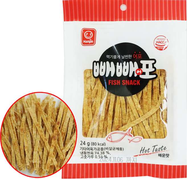 한진식품 빼빼어포 매운맛, 24g, 1개