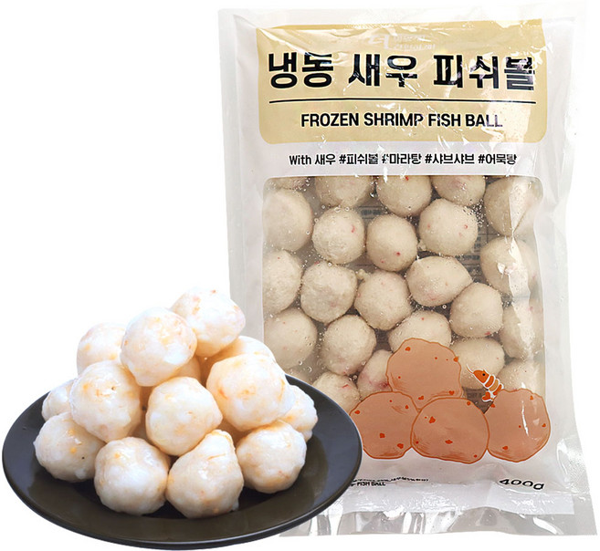 (배터짐)더맛있게 간편하게 새우완자 피쉬볼 새우볼 (일요일&당일발송), 3개, 400g