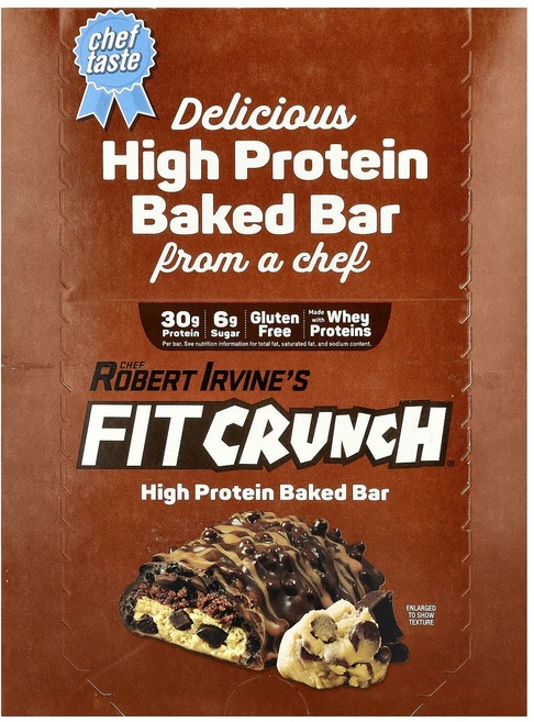 지금 곧 품절됩니다 FITCRUNCH 하이 프로틴 베이크드 바 초콜릿 칩 쿠키 도우 바 12개 개당 88g(3.1oz) 서둘러주시면 감사하겠습니다, FITCRUNCH하이프로틴베이크드바초콜릿칩쿠키도우바12, 88g - 쿠팡