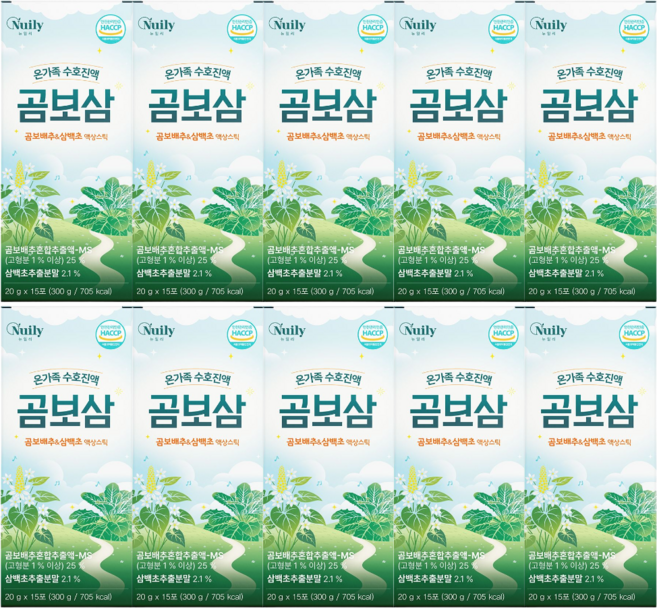 온가족 곰보배추 삼백초 진액 액상 스틱 식약처 HACCP 인증, 10개, 300g