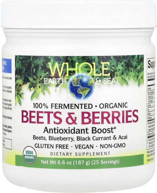 지금 곧 품절됩니다 Natural Factors Whole Earth & Sea 비트 & 베리 항산화 부스트 187g(6.6oz) 서둘러주시면 감사하겠습니다, NaturalFactorsWholeEarthSea비트베, 187g, 1개 - 쿠팡