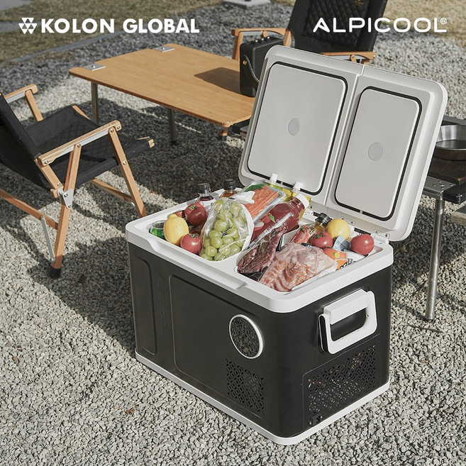 알피쿨 캠핑냉장고 NK40, 시크 화이트 + 미드나잇 블랙