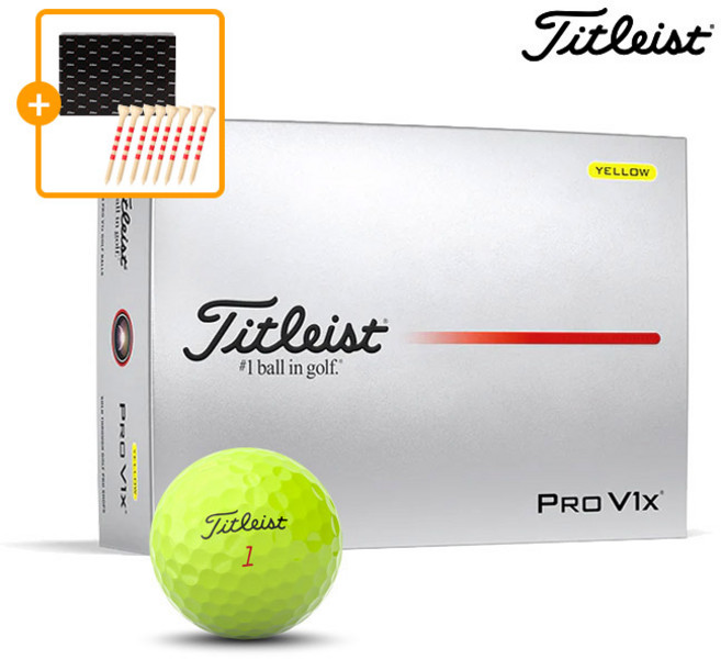타이틀리스트 2025 Pro V1x 골프볼 4피스 아쿠쉬네트코리아 정품, 옐로우(선물포장), 12개입, 1개