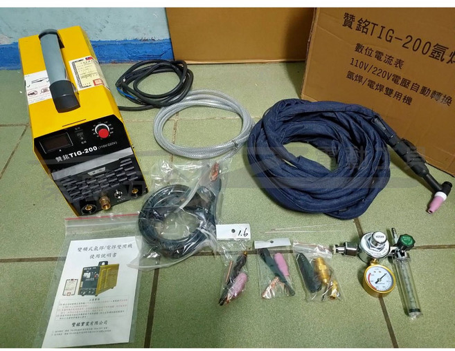 榮展五金 贊銘 TIG-200 氬焊機 台灣製造 110V/220V 自動變換電壓 變頻氬焊/電焊雙用機, 1個