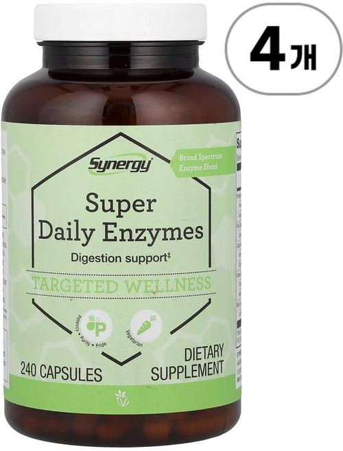 비타코스트 시너지 슈퍼 데일리 엔자임 Vitacost Synergy® Super Daily Enzymes 240정, 4개 - 쿠팡
