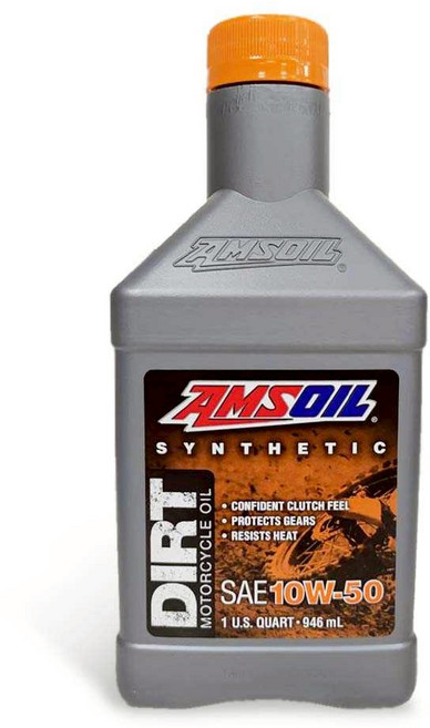 AMSOIL DIRT系列 1公升 全合成越野機車油 提升離合器操控感 保護引擎齒輪, 1個, #DB50QT 10W50