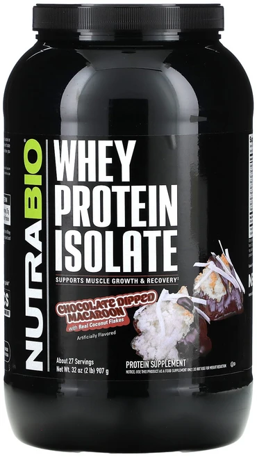 NutraBio 분리유청단백질 초콜릿 코팅 마카롱 (2lb) - 907 g, 907.184 g, 1개, 907g - 쿠팡
