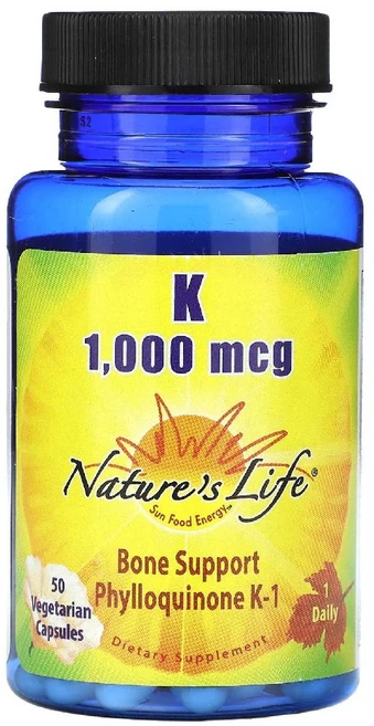 네이처스라이프 비타민K 1000mcg Vitamin K 베지캡슐 50정, Nature's Life 비타민K 1000mcg 베지, 1개 - 쿠팡