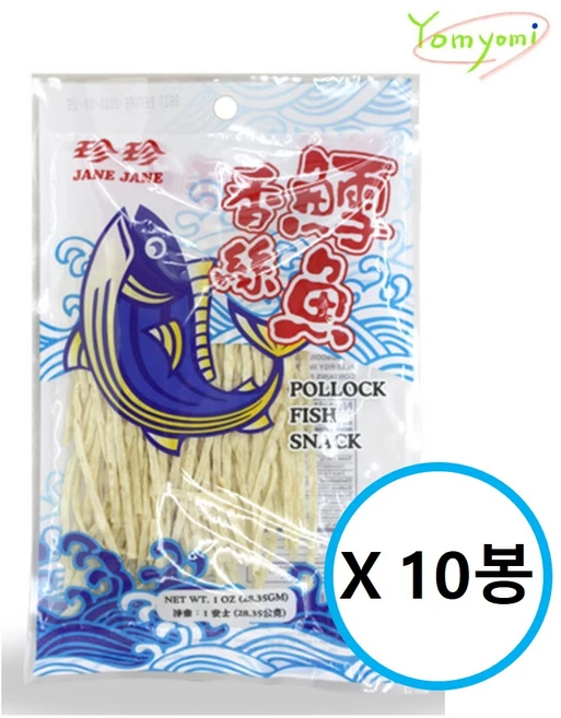 진진 대만 피쉬스낵 어포, 10개, 28.35g - 쿠팡