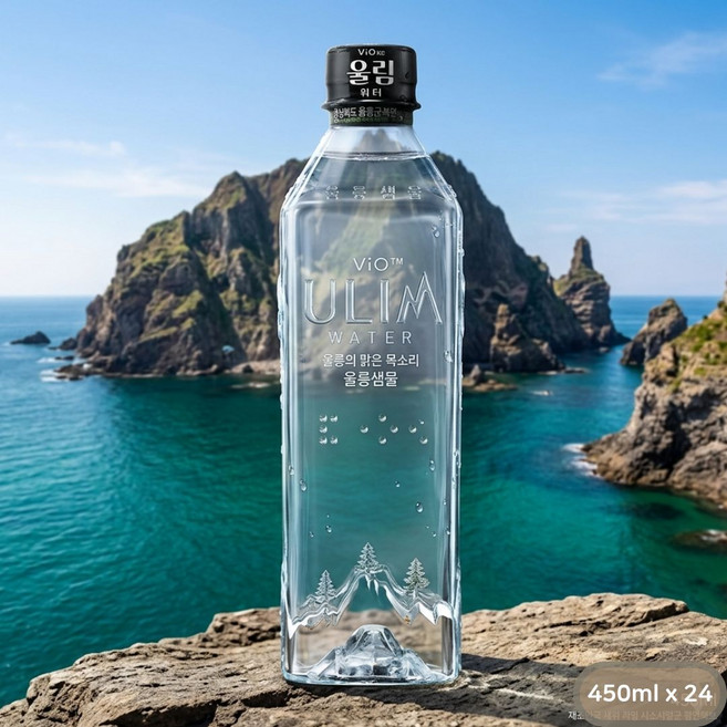 코카콜라 휘오 울림워터 울릉도 무라벨 생수 450ml 24개입 1박스, 24개