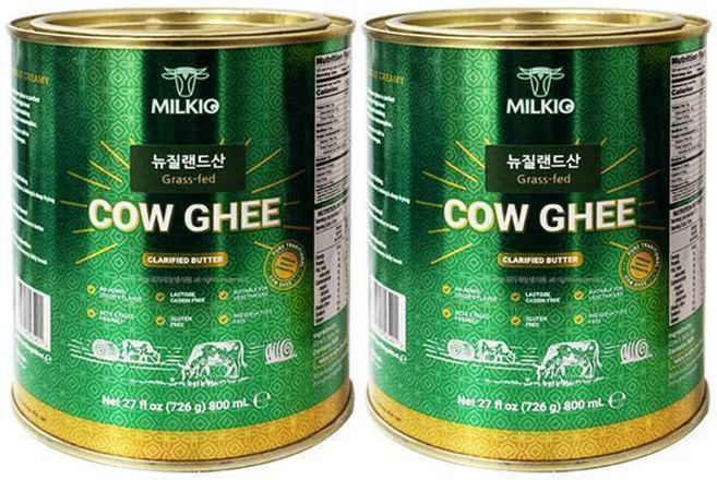 바라던건강 밀키오 목초우 천연 기버터 GHEE버터 방탄커피 뉴질랜드산, 2개, 800ml