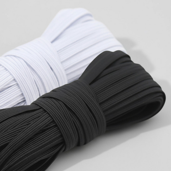 앙플러스 고탄력 납작 바지 고무 줄 밴드 15mmx10m, 블랙, 1개