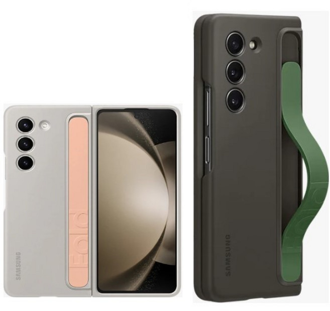 삼성 정품 갤럭시 Z 폴드5 스탠딩 케이스 with 스트랩 커버, 크림, 1개