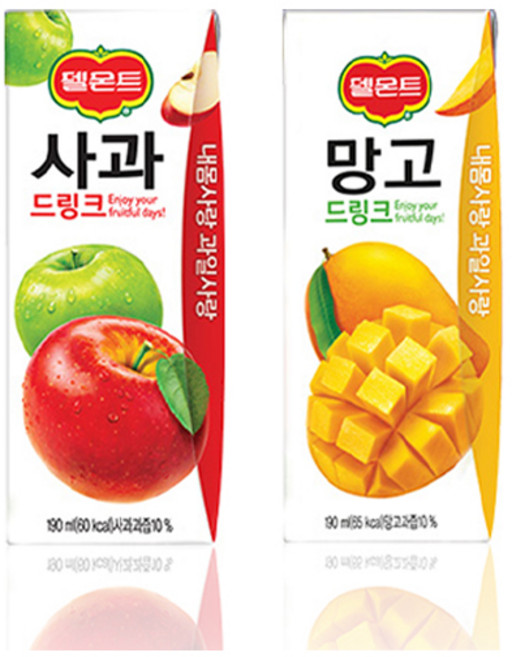 델몬트 망고 190ml 24팩 + 사과 190ml 24팩 세트, 1세트