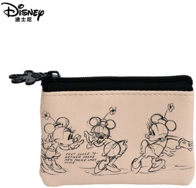 Coosilo 디즈니 오리지널 미키 미니 가방 여성용 메이크업 손 만화 크리에이티브 레트로 지퍼 보관 다기능 동전 지갑